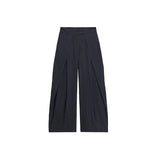 MQTIME  -  Fashion Stripe Pleated Wide Leg Pants For Women Casual Pockets High Waist Long Trousers Autumn New Lady Pants High Street