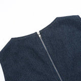 MQTIME  -  Casual Denim Crop Top Women Slim Hollow Out O-neck Vest Female Sleeveless Summer Stylish Tops Lady High Street Cool Club Party