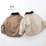  MQTIME  -  Winter New Children Plus Velvet Thick Coat Boys Girls Lapel Cotton Padded Jacket Baby Casual Shirts Jacket Kids Clothes