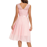 MQTIME  -  Summer New Elegant Dresses Women Plus Size Women Elegant Evening Wedding Lace  Chiffon High Low Dress Female Clothing