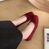 MQTIME  -  2024 Red Women New Flat Shoes Fashion Shallow Round Toe Ladies Elegant Ballerinas Soft Solse Outdoor Dress Mary Jane Shoes