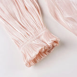 MQTIME  -  Fashion Women's Off Shoulder Mini Dress Pleated Shiny Elegant Romantic Luxury Party Evening Gala Dress Female Dress
