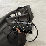MQTIME  -  Niche Polka Dot Bag for Women French Retro Underarm Crossbody Bag, Exquisite Hand-Held Women's Cylindrical Bag