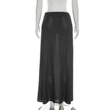 MQTIME  -  Polka Dots Print Vacation Beach Chiffon Maxi Skirts Women Fashion High Waist Slim Casual Streetwear Long Skirt All Match Bottoms