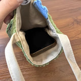 MQTIME  -  Creative Green Plush Bag Embroidered Lamb Wool Daily Storage Bag Embroidered Shoulder Handbag