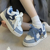 MQTIME  -  Little Devil Denim Blue Bread Shoes Women's New China-Chic INS Sports Shoes Platform in Spring and Summer 2025