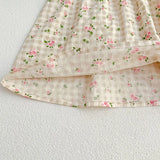 MQTIME  -  New Summer Kids Party Dresses Short Sleeved Cotton Floral Printing 2-6Yrs Baby Girls Princess Dress Sisters Clothes