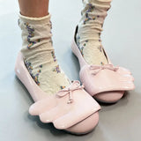 MQTIME  -  Y2K Wings Shaped Round Toe Flat Shoes Women Sweet Mini Bow Decor Slip On Unique Designer Casual Ballet Flats Woman