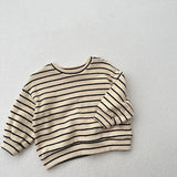  MQTIME  -  Autumn New Children Long Sleeve T Shirts Cotton Boys Girls Casual Striped Sweatshirt Baby Vintage Pullover Tops Kids Clothes