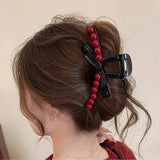 MQTIME  -  Fall-Winter New Arrival Hair Accessories Large Anchor Red Hair Claw High-end Chrismas Red Claw Clip Butterfly Claw Clip