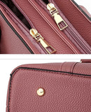 MQTIME  -  Women Fashion Hairball Shopper Totes Solid Color PU Leather Large Capacity Handbag Ladies Luxury Designer Crossbody Shoulder Bag