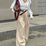 MQTIME  -  Design Sense, High Waisted Temperament, Floor Length Casual Pants, Autumn Fashion New Pants for Women