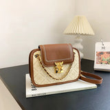 MQTIME  -  Color Block Chain Single Shoulder Crossbody Bag for Women, New High-Quality Texture Niche Handbag