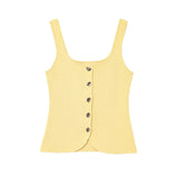 MQTIME  -  Women's Cardigan Elegant O-neck Knitted Backless Sleeveless Single Breasted Vest Female 2 Pieces 2025 Summer Lady Streetwears