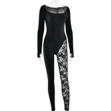  MQTIME  -  Lace Women's Sexy Low-cut Tight Temperament Jumpsuit