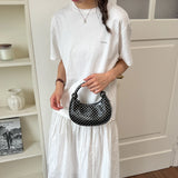 MQTIME  -  Women Polka Dot PU Leather Mini Handbag New Trend Female Top Handle Cute Half Moon Shoulder Purse Lady Crossbody Bags