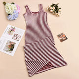  MQTIME  -  Summer New Cross-border Special Supply Slim Striped Sleeveless European and American Fishtail Dress Cw69163