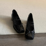  MQTIME  -  Women Mary Jane Shoes Exquisite Genuine Leather Low Heels for Woman Fashion Square Head Casual Shoe Designer Shoes Zapatos Mujer