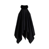  MQTIME  -  Elegant Black Satin Halter Vests For Women 2026 New Scarf Neck Backless Sleeveless Tank Female High Street Chic Lady Party Tops