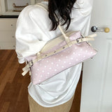 MQTIME  -  Korean Style Polka Dot Small PU Leather Top Handle Bag Ladies Contrast Color Shoulder Crossbody Bags New Trend Handbag