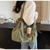 MQTIME  -  Casual Commuter Large Capaci Nylon Tote Bag Women's New 2025 College Student Class Bag Commuter Single oulder Tote Bag