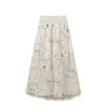 MQTIME  -  Beach Style Dress Sets Summer New Flower Embroidery Two Pieces Outfits Mujer Cotton Blend Vacation Boho Suits