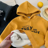  MQTIME  -  Kids Baby Boys Sweatshirt Hooded Letter Printed Thicken Warm Toddler Boys Hoodies New Winter Little Boys Pullovers