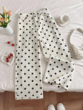 MQTIME  -  Stylish Polka-Dot Printing Jeans Women High-Waisted Loose Casual Street Trousers Spring Summer Female High Street Pants