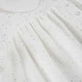 MQTIME  -  Sweet Cute Jacquard Peter Pan Collar Short Sleeve Loose Casual Short Dresses