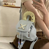 MQTIME  -  Denim Small Backpack Korean Fashion Harajuku Style 2024 New Student Backpack Sweet Cute Casual Luxury Female Kawaii Bag