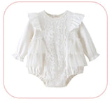 MQTIME  -  2Piece Spring Autumn Infant Girl Clothes Korean Cute Lace Cotton Long Sleeve Baby Romper Bodysuit+Hair Band Newborn Items BC1757