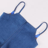 MQTIME  -   Summer Women New Sexy Off Shoulder Crop Tops Camisole Indie Sleeveless All-match Blue Camis Female New Solid Color Tops Y2k