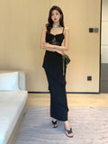 MQTIME  -  Black lace patchwork sexy elegant dress suspender women's summer dress