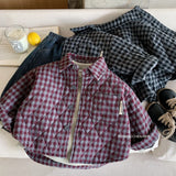 MQTIME  -  Kids Baby Boys Jacket Turn Down Collar Thicken Warm Toddler Boys Plaid Parkas New Winter Little Boys Outerwear Coat