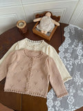  MQTIME  -  New Spring Baby Girls Knitted Sweaters Hollow Out Cardigan Coats Long Sleeve Crochet Toddlers Kids Sweater