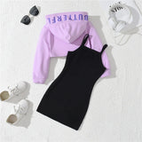 MQTIME  -  Girls Trendy Sweet Sets Autumn Winter Daily Casual Long Sleeve Suits Kids Coats+Dress 2Pcs Children Clothes 3-7 Years