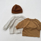  MQTIME  -  Autumn New Children Long Sleeve T Shirts Girls Bottoming Shirt Boys Casual Striped Tee Baby Cotton O-neck Tops Kids Clothes