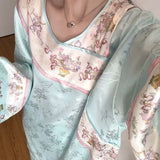 MQTIME  -   Spring Autumn Women Vintage Chinese-style Long-sleeve Pajamas Girls Student Homewear Women Soft  Loungewear Loose Robe Ladies