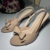 MQTIME  -  Thin Heel Strap Sandals Women's Summer Round Head Open-toed Bow High Heels