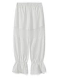  MQTIME  -  Womens Lace Patchwork Bloomers Casual Fit Stylish Low Rise Loose Flare Long Pants Lounge Trousers
