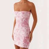 MQTIME  -  Women Beaded Mini Dress Sequin Embroidery Strapless Bodycon Dresses Ladies Sexy Off Shoulder Backless Glitter Mini Dress