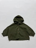  MQTIME  -  Autumn New Children Hooded Windbreaker Solid Boys Dolman Sleeve Zipper Jacket Fashion Girls Loose Coat Cotton Kids Clothes