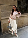 MQTIME  -  Women's Lace Loose Lantern Pants Fashion Commuting Ruffle Casual Wide Leg  Streetwear Daily Trousers New Women Pants 2026