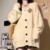 MQTIME  -  New Autumn Winter Sweater Women's High End Loose Knitting Cardigan Lazy Vibe Long Loose Sweater