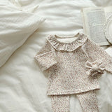 MQTIME  -  Spring New Baby Long Sleeve Clothes Set Infant Girls Floral Tops +Leggings +Headband 3PCS Suit Cotton Toddler Outfits