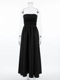 MQTIME  -  Sexy Sleeveless Strapless Long Dress Women Summer 2025 New Fashion Black Slim Dresses Female Cssual Beach Vacation Midi Dress