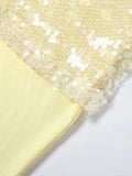  MQTIME  -  Sequin Patchwork Women Maxi Dress One Shoulder Sleeveless Cut Out Backless Dresses Party Elegant Wedding Club Summer Dress Lady