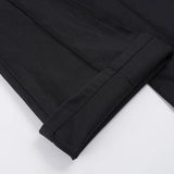 MQTIME  -  Chic Low Waisted Flared Pants Y2K High Street Retro Wide Leg Trousers Goth Slim Pocket Office Lady Korean Baggy Pants