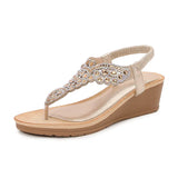 MQTIME  -  Boho Sandals Bling Bling Beach Style Women Shoes Crystal Vacation Sandals Flip Flop Shoes Bohemian Casual Shoes