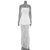 MQTIME  -  French Sexy Tube Top Vest Set Women's Spring High-end Top Lace Skirt Two-piece Set Women's Clothing